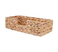 VICASKY Woven Tissue Organizer Basket Natural Seagrass Storage Box with Flat Base Rectangular Desktop Storage Holder for Household Tissue Snacks and Kitchen Essentials