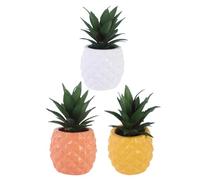 VICASKY Yellow Pineapple Shaped Pot Culture Adornment Bonsai Decoration Resin with Lifelike Design Beautiful Artificial Plant Desktop Ornament for Store or Other Place