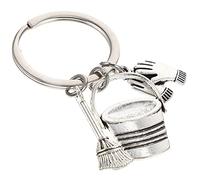 VICASKY Zinc Alloy Cleaning Staff Keychain with Housekeeping Pendant Practical Bag and Backpack Hanging Decoration Smooth Surface Keepsake for Cleaning and Maintenance