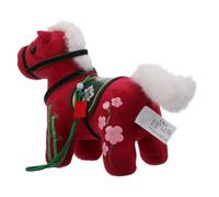 VICASKY Zodiac Figure Horse for Boys Chinese New Year Figures The Horse Stuffed Animal Plush Animal Doll Pendant 2026 Red Pp Cotton