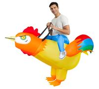 VICBAY Inflatable Costume, Blow Up Inflatable Chicken Costume for Adult Women Men, Halloween Rooster Inflatable Costumes Fancy Dress Cosplay Party (C)