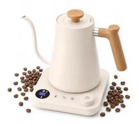 VICBINLY 0.9L Electric Gooseneck Kettle, Pour Over Coffee and Tea Kettle, Tea Kettles, 1200 Watt Quick Heating, Boil-Dry Protection, Temperature Control, Matte White KKT90B