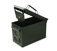 VicBre Ammo Can Metal 50 Cal Ammo Box for Storage, Lockable Military Pistol Ammo Case, Rifle Shotgun Waterproof Solid Steel Container (Army Green)