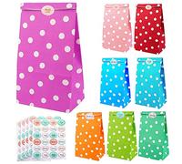 Viccess 80 pieces, Coloured Kraft Bags, Gift Bags, Paper Craft Bag for Sweets, Biscuits, Nuts, Chocolates, Christmas, Wedding or Birthday Gifts