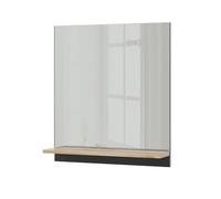 Vicco Bathroom mirror cabinet Marelle, Anthracite/Artisan, 60 x 67 cm with shelf, suitable for wall mounting in damp rooms