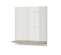 Vicco Bathroom mirror cabinet Marelle, White/Artisan oak, 60 x 67 cm with shelf