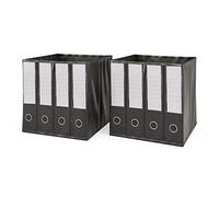 Vicco Foldable box, Black, 30 x 30 cm Set of 2, compatible with shelving systems with integrated handle hole