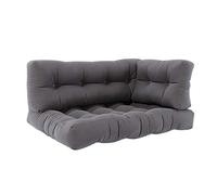 Vicco Pallet cushion set "Flocken", Grey, 120 x 80 cm 3 parts