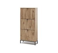 Vicco Shoe tipper Eliza, Viking Oak, 60 x 130 cm with 3 folding drawers, suitable for wall mounting for use in hallways