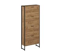Vicco Shoe tipper Folda, Goldkraft oak/black, 63 x 152.5 cm with 4 tilting compartments