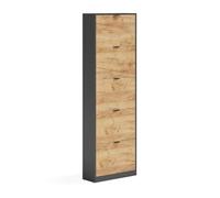Vicco Shoe tipper "Gizmo", Golden oak/Anthracite 59 x 181.1 cm | with 5 compartments