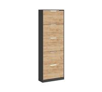 Vicco Shoe tipper Luca, Anthracite/golden oak, 22 x 169 cm with 5 compartments