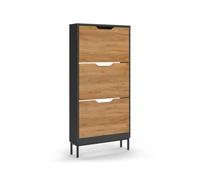 Vicco Shoe tipper Luca, Anthracite/Goldkraft oak, 59 x 123 cm with 3 tilting compartments