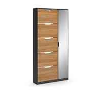 Vicco Shoe tipper Luca, Anthracite/Goldkraft oak, 90 x 180.5 cm with 5 tilting compartments & mirror