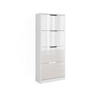 Vicco Shoe tipper Luca, White/white high gloss, 59 x 137 cm