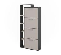 Vicco Shoe tipper Orlando, Anthracite/greige, 80 x 166.1 cm with 4 compartments, for storing and organizing shoes in the entryway