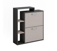 Vicco Shoe tipper Orlando, Anthracite/greige, 80 x 90 cm | with two folding shelves for space-saving shoe storage
