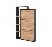 Vicco Shoe tipper Orlando, Gold power oak/anthracite, 80 x 128.3 cm with 3 folding compartments