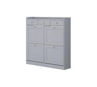 Vicco Shoe tipper Vitto, Grey, 100 x 99.5 cm with 3 drawers & 4 folding compartments