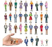 VICDUEKG Pack of 30 Miniature People 1:30 HO Scale Miniature Figures Model Railway Mini Figures Various Poses Painted Small Figures People Museum Sitting and Standing Human Figures