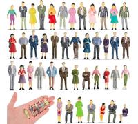 VICDUEKG Pack of 50 1:50 HO Scale Model Figures Various Poses Sitting and Standing Small Models of People Miniature Figures Architectural Model Painted Miniature People
