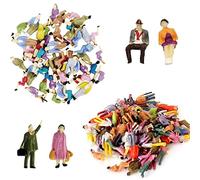 VICDUEKG Pack of 60 Mini Model Railway Figures Painted Sitting and Standing People Various Poses Miniature People Track H0 Figures 1:87