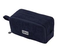 VICDUEKG Pencil Case with 3 Compartments Pencil Case Large Capacity Pencil Case Pencil Case, darkblue, simplicity