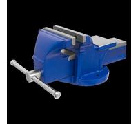 Sealey Vice 100mm Fixed Base Light-Duty With Cast Iron Body - Blue Cv100E