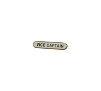 Vice Captain School Bar Badge, White and Gold, Brass and Enamel, Pack of 4 (White)