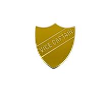 Vice Captain School Shield Badge, Yellow and Gold, Brass and Enamel, Shield Style, 3 x 2.8 x 0.8 cm, Pack of 4 (Yellow)