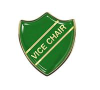 Vice Chair Green Gel Domed School Shield Badge