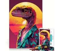 VIce City Dino 1000 Piece Jigsaws for Adults Brain Recall Game Tight Interlock No Gaps Calming Mental Break Activity (38x52cm)