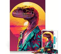 VIce City Dino Adults 1000 Pieces Puzzle Mental Fun Game Advanced Laser Cutting Tech Amusing Challenge for Waiting Time (38x26cm)