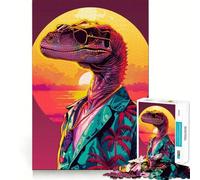 VIce City Dino Adults Puzzles 1000 Piece Jigsaws Recall Skill Fun High Precision Die Cut Easy to Learn Family Enjoyment (50x75cm)