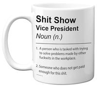 Vice President Mug - Sh*t Show - Novelty Gifts for Vice President from Friend Colleague, Rude Joke Presents, 11oz Ceramic Dishwasher Safe Premium Gift Mugs