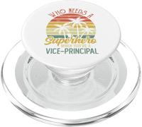 Vice-principal Funny Retro Vintage Superhero Men PopSockets PopGrip for MagSafe