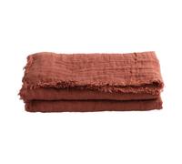 Vice Versa Washed Linen Gauze Fringed Curtain Clay 150x250