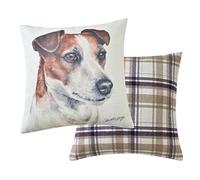 Viceni Maturi Jack Russel Filled Dog Cushion-43 x 43cm / 17 x 17-inch, Multi-Coloured, 43 x 43cm