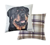 Viceni Maturi Rottweiler Filled Dog Cushion-43 x 43cm / 17 x 17-inch, Multi-Coloured, 43 x 43cm