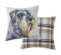 Viceni Maturi Schnauzer Filled Dog Cushion-43 x 43cm / 17 x 17-inch, Multi-Coloured, 43 x 43cm