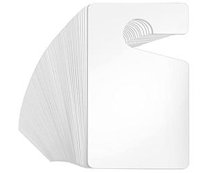Vicenpal 100 Pack Blank Parking Permit Hang Tag Poly Plastic Parking Placards PVC Hang Tag 3 x 5 Inch for Car Rear View Mirror (White)
