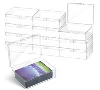 Vicenpal 12 Pcs Playing Card Boxes Clear Plastic Deck Cases Trading Card Storage Boxes Game Cases Holder 4.05 x 2.91 x 1.35 Inch