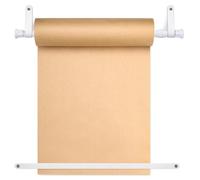 Vicenpal 15.5 Inch Retractable Kraft Paper Roll Holder Dispenser Wall Mounted Butcher Paper Holder Roller for to Do Lists, DIY Drawing, Taking Note, Artwork, Creative (White)