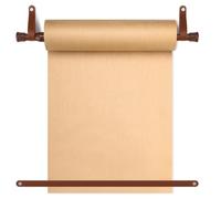 Vicenpal 15.5 Inch Retractable Kraft Paper Roll Holder Dispenser Wall Mounted Butcher Paper Holder Roller for to Do Lists, DIY Drawing, Taking Note, Artwork, Creative(Brown)
