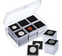Vicenpal 50 Pcs Silver Dollar Coin Holder Clear Coin Capsules with Foam Gasket Acrylic Organizer Morgan Dollar Collection Case Display Box Plastic Storage Protectors 20/25/30/35/40mm