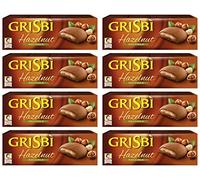 Vicenzi: "Grisbi Hazelnut" Italian Shortcrust Biscuits filled with Hazelnut Cream * 5.3 Ounces (150g) Package (Pack of 8) * [ Italian Import ]