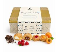 Vicenzi Millefoglie Puff Pastry Tin for Fathers Day Gift - 4 Flavors Chocolate, Milk Cream, Raspberry, Apricot Vanilla Italian Biscuits 390g. Great Biscuit Gift Tin for Dad Birthdays, Fathers Gift