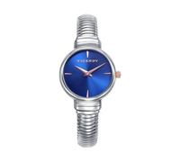 Viceroy Chic 401314-37 Women's Analogue Watch, Silver Stainless Steel, Blue Dial, Mineral Glass, Tubular Bracelet