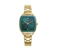 Viceroy Fashion 42454-67 Women's Analogue Gold Stainless Steel Watch, Rectangular Case, Green Dial with Shiny Crystals