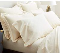 VICEROY BEDDING 100% Egyptian Cotton, BOUTIQUE STRIPE 12" Fitted Sheet, CREAM, King Bed Size, 800 Thread Count